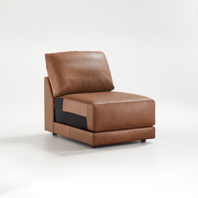 Gather Deep Leather Armless Chair - image 5 of 9