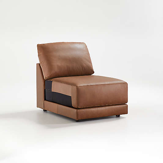 Gather Deep Leather Armless Chair