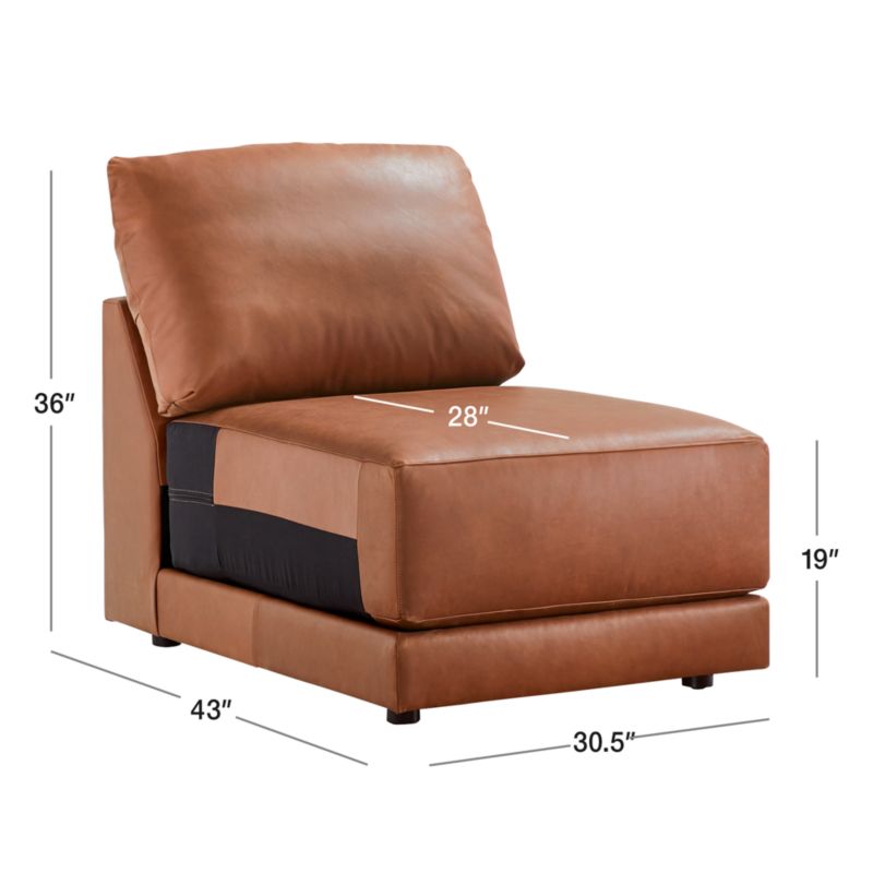 View Gather Deep Leather Armless Chair - image 2 of 10