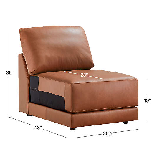 Gather Deep Leather Armless Chair