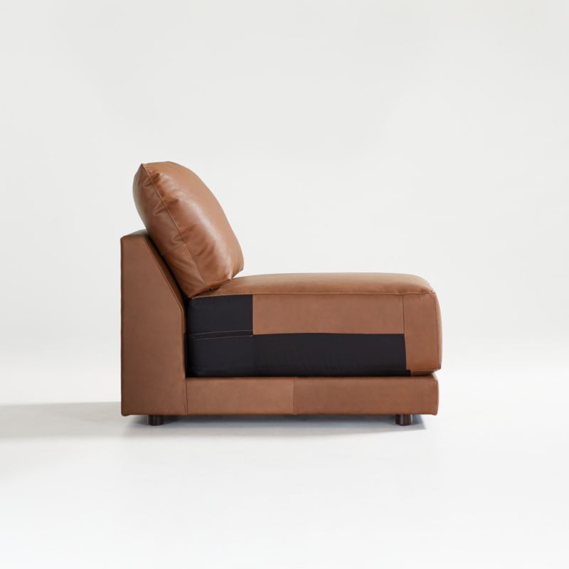 Gather Deep Leather Armless Chair - image 6 of 9