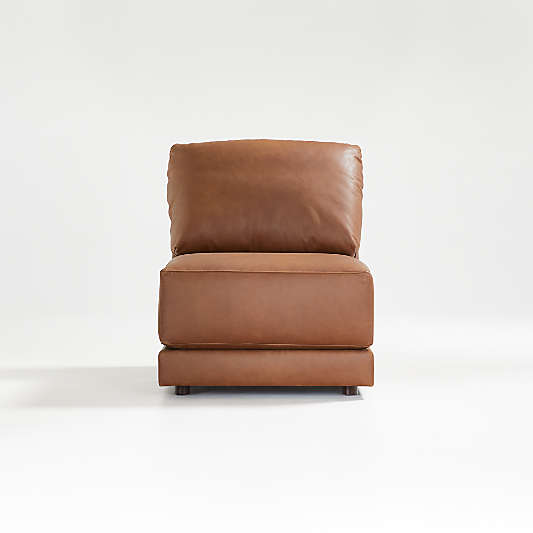 Gather Deep Leather Armless Chair