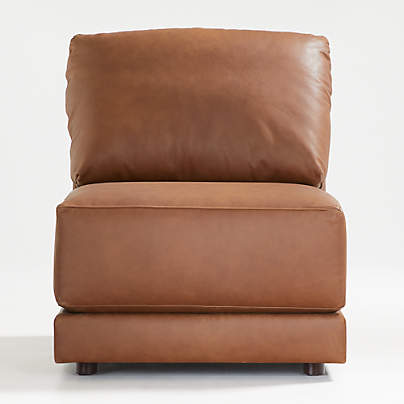 Gather Deep Leather Armless Chair