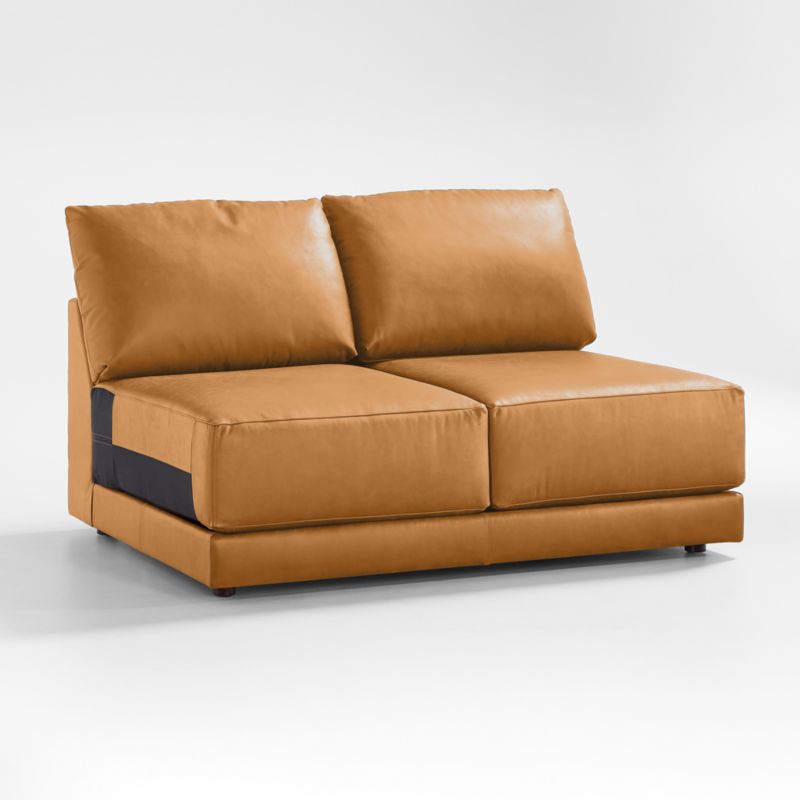 Gather Deep Leather Armless Loveseat Sectional Piece - image 7 of 6