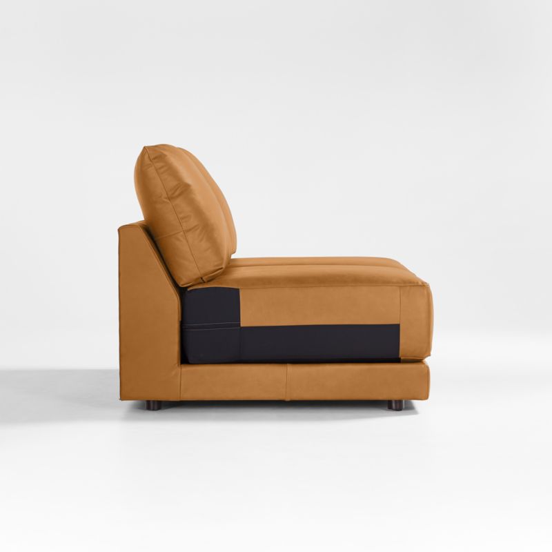 Gather Deep Leather Armless Loveseat Sectional Piece - image 8 of 6
