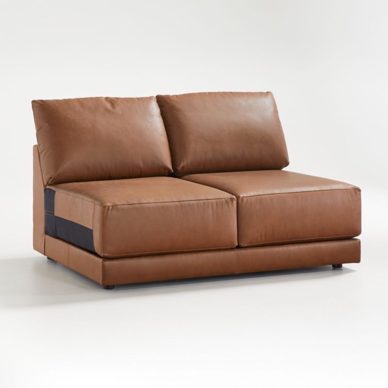 Gather Deep Leather Armless Loveseat - image 9 of 9