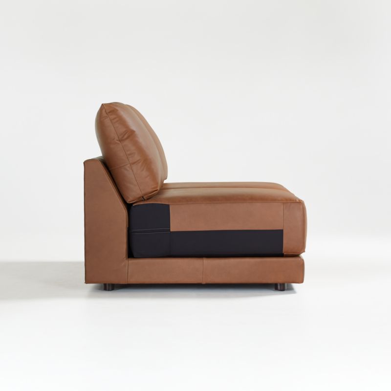 Gather Deep Leather Armless Loveseat - image 5 of 9