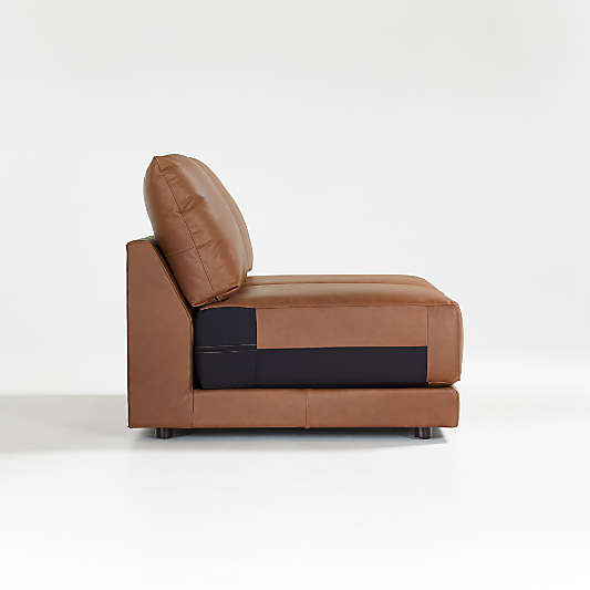 Gather Deep Leather Armless Loveseat