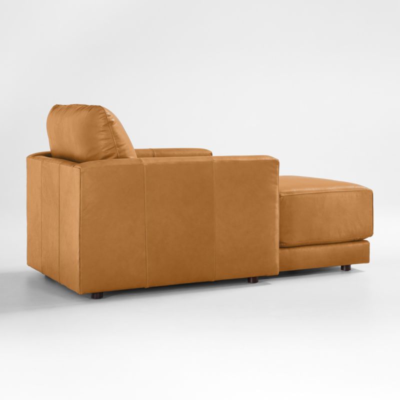 Gather Deep 39" Leather Chaise Lounge - image 11 of 7
