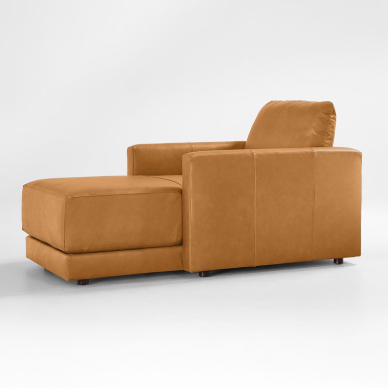 Gather Deep 39" Leather Chaise Lounge - image 10 of 7