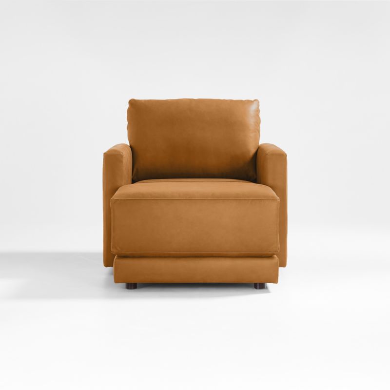 Gather Deep 39" Leather Chaise Lounge - image 8 of 7