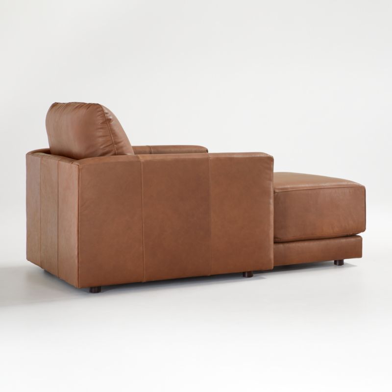 Gather Deep Leather Chaise - image 6 of 8