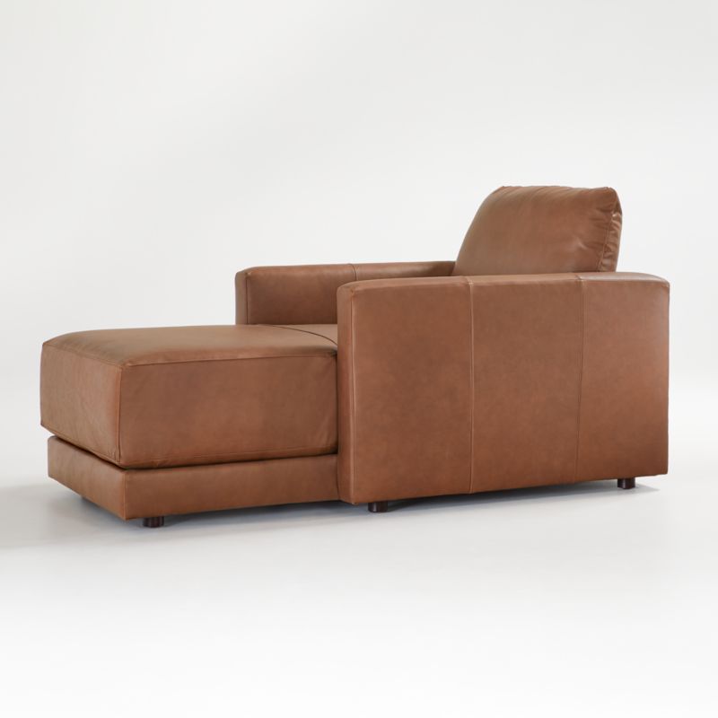 Gather Deep Leather Chaise - image 7 of 8