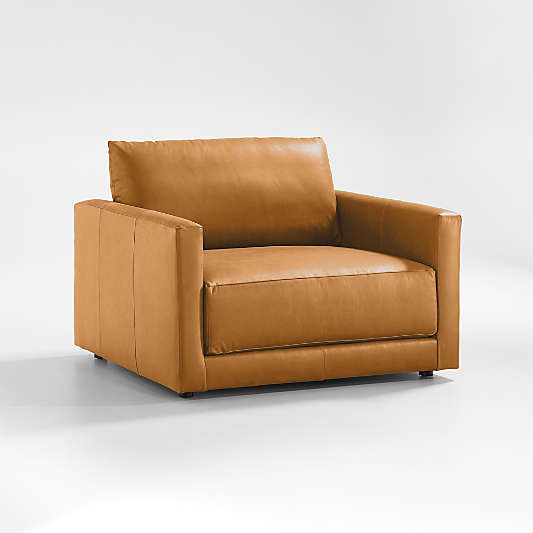 Gather Deep 49" Leather Chair and a Half