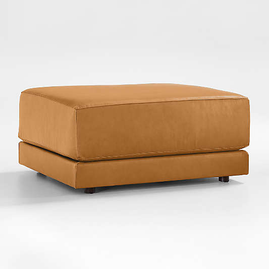 Gather Deep 40" Leather Cocktail Ottoman
