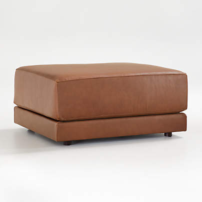 Gather Deep 40" Leather Cocktail Ottoman