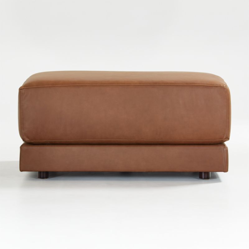 Gather Deep Leather Cocktail Ottoman - image 3 of 7