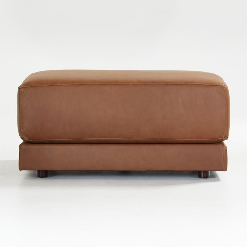 Gather Deep Leather Cocktail Ottoman - image 1 of 7