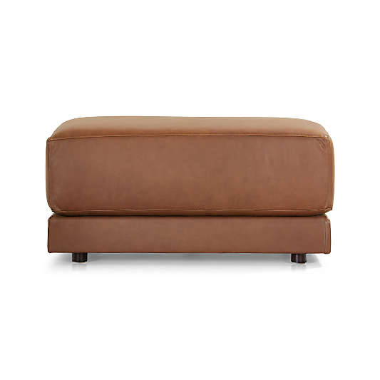 Gather Deep Leather Cocktail Ottoman