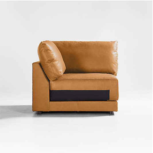 Gather Deep Leather Corner Chair Sectional Piece