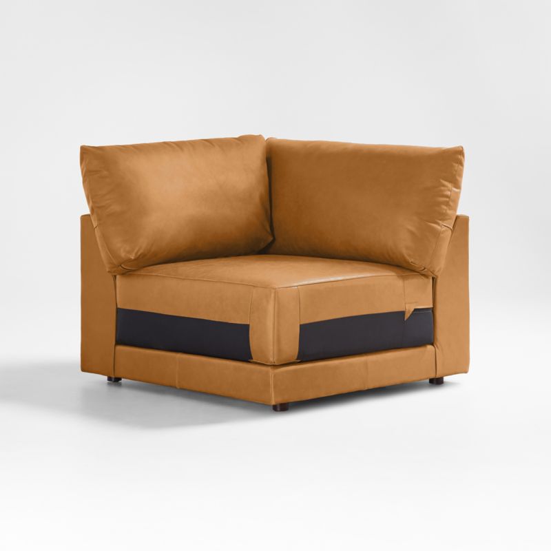 Gather Deep Leather Corner Chair Sectional Piece - image 7 of 5