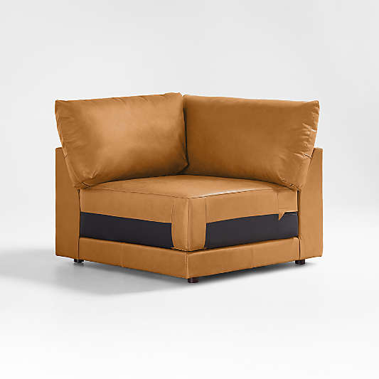 Gather Deep Leather Corner Chair Sectional Piece