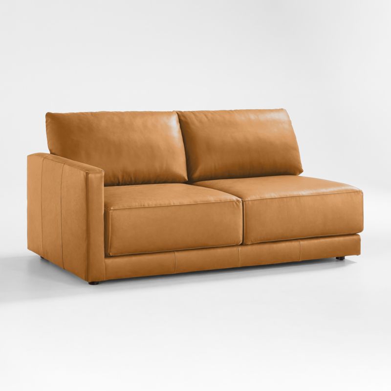 Gather Deep Leather Left-Arm Apartment Sofa Sectional Piece - image 7 of 6