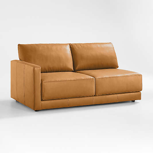 Gather Deep Leather Left-Arm Apartment Sofa Sectional Piece
