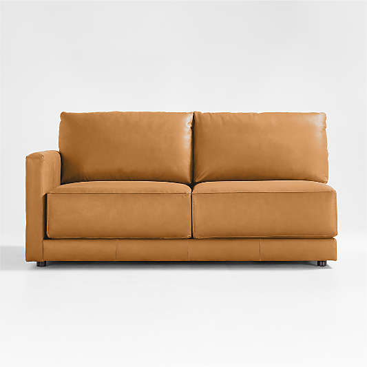 Gather Leather Left-Arm Apartment Sofa Sectional Piece