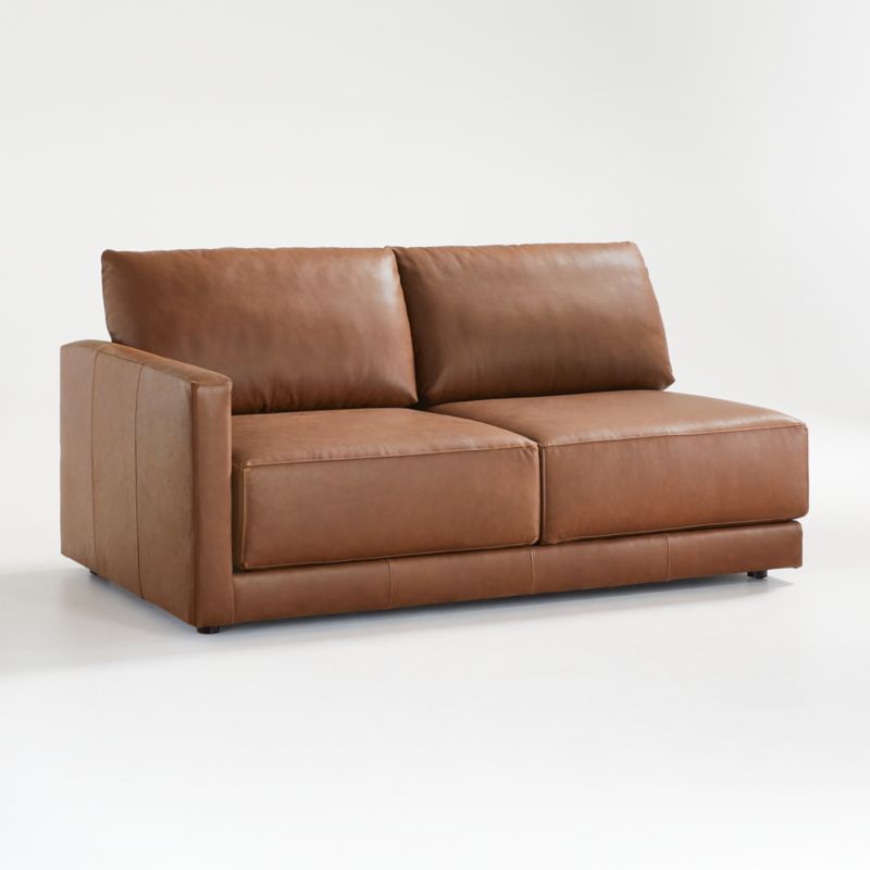 Gather Deep Leather Left-Arm Apartment Sofa - image 6 of 10