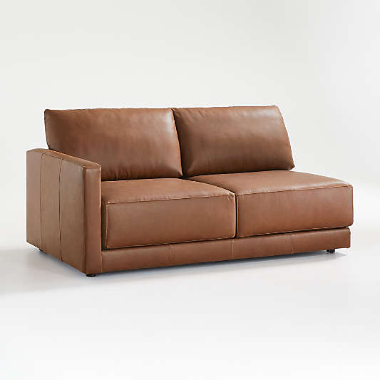 Gather Deep Leather Left-Arm Apartment Sofa