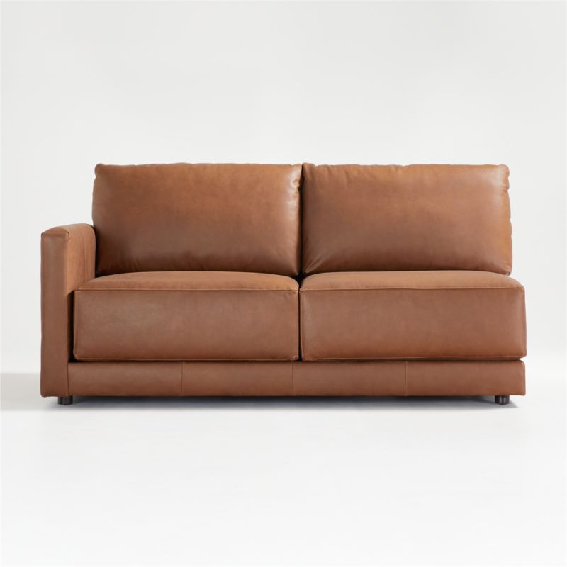 Gather Deep Leather Left-Arm Apartment Sofa - image 2 of 10