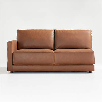 Gather Deep Leather Left-Arm Apartment Sofa