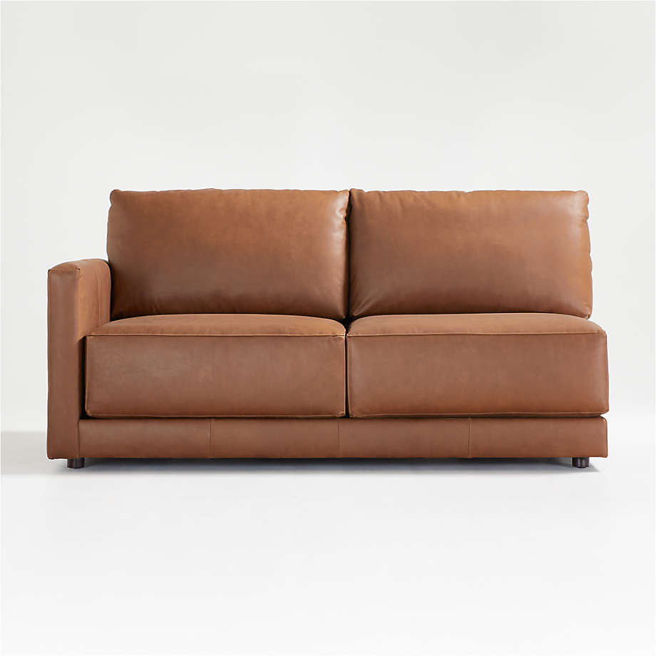 Gather Leather LeftArm Apartment Sofa + Reviews Crate and Barrel