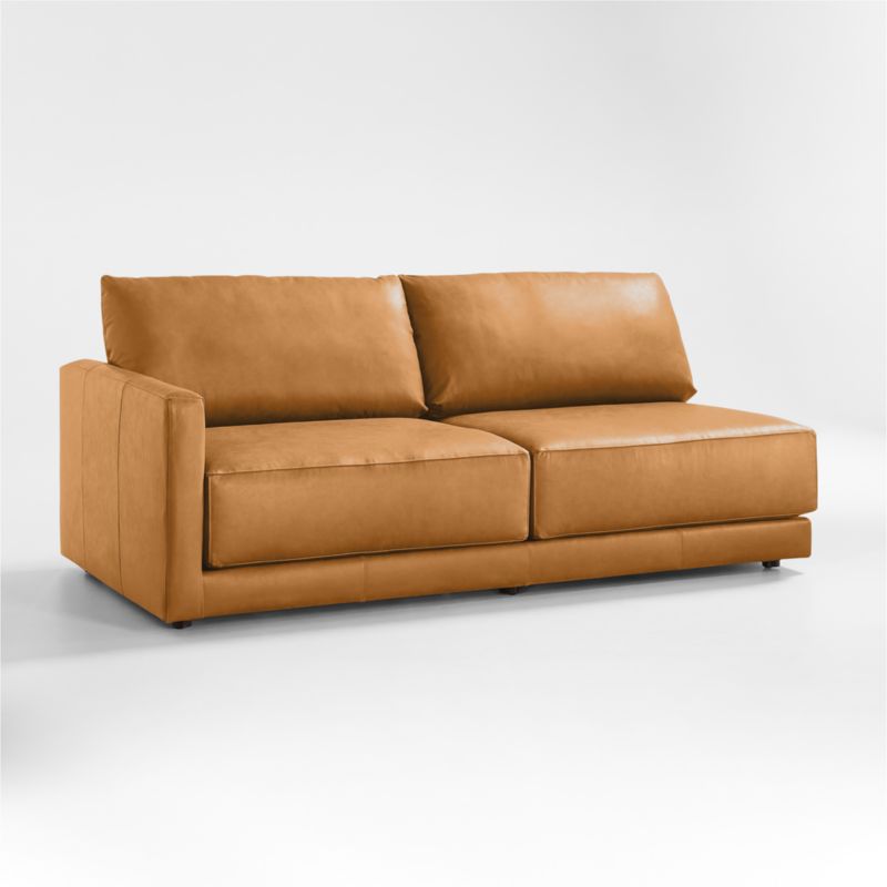 Gather Deep Leather Left-Arm Sofa Sectional Piece - image 7 of 6