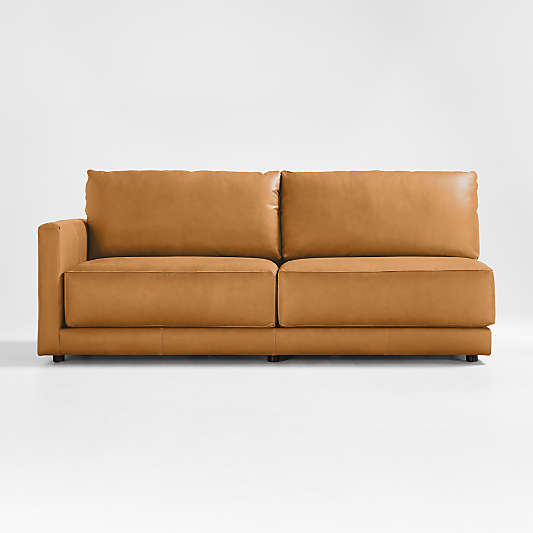 Gather Deep Leather Left-Arm Sofa Sectional Piece