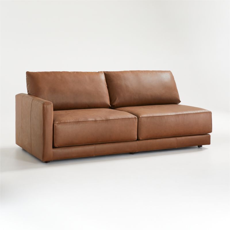 Gather Deep Leather Left-Arm Sofa - image 10 of 10