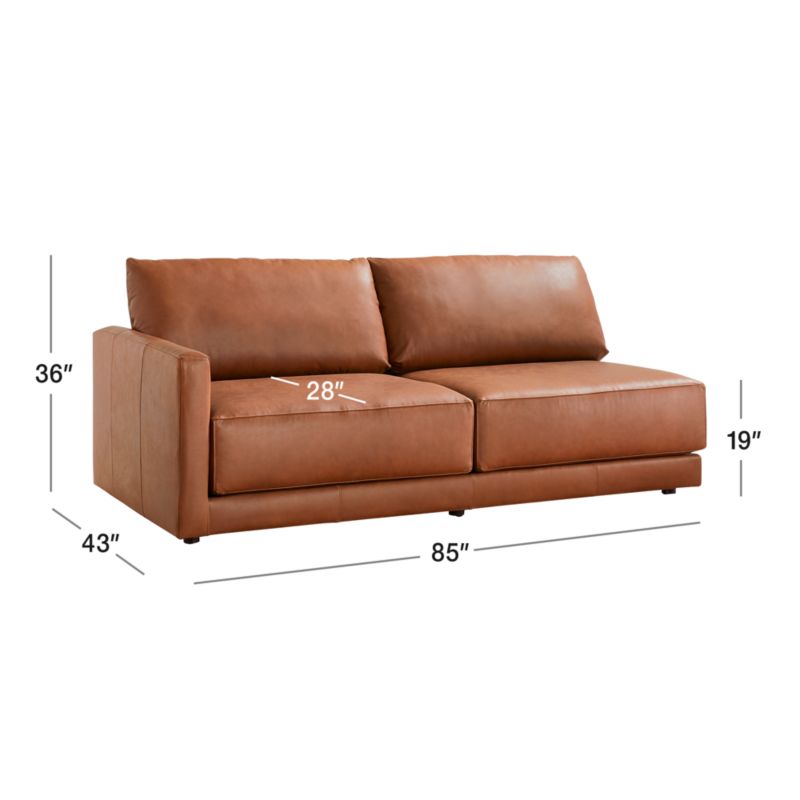 View Gather Deep Leather Left-Arm Sofa - image 2 of 11