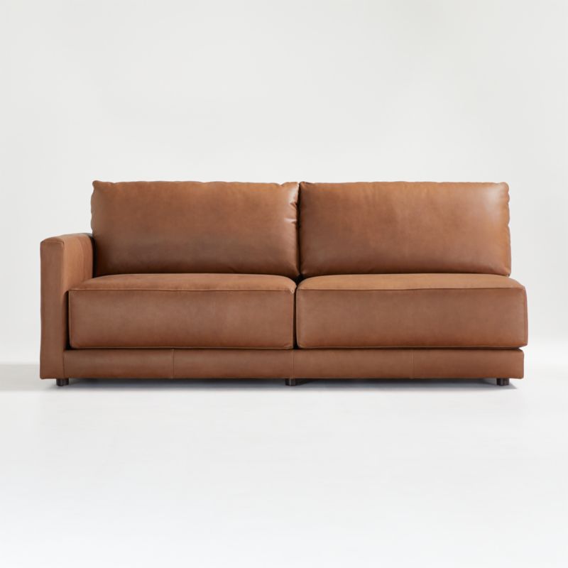 Gather Deep Leather Left-Arm Sofa - image 2 of 10