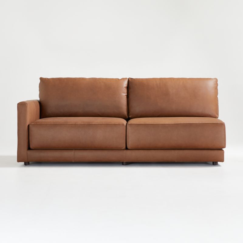 Gather Deep Leather Left-Arm Sofa - image 0 of 10