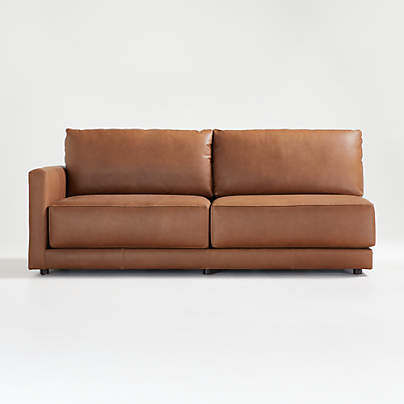 Gather Deep Leather Left-Arm Sofa