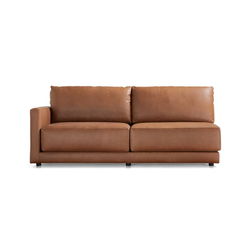 Gather Deep Leather Left-Arm Sofa - image 3 of 10