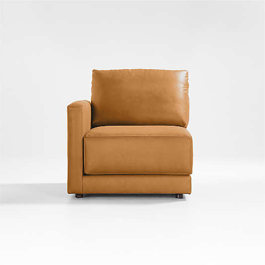 Gather Deep Leather Left-Arm Chair Sectional Piece