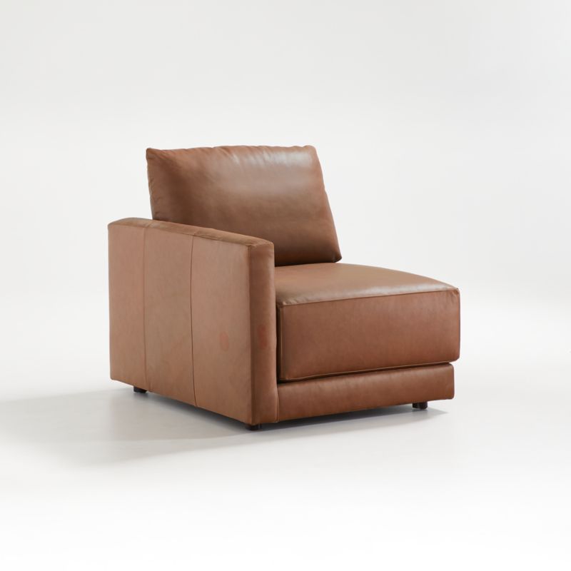 Gather Deep Leather Left-Arm Chair - image 6 of 10