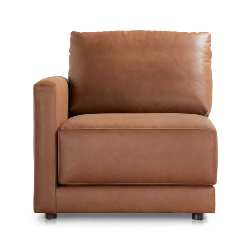 Gather Deep Leather Left-Arm Chair - image 3 of 10