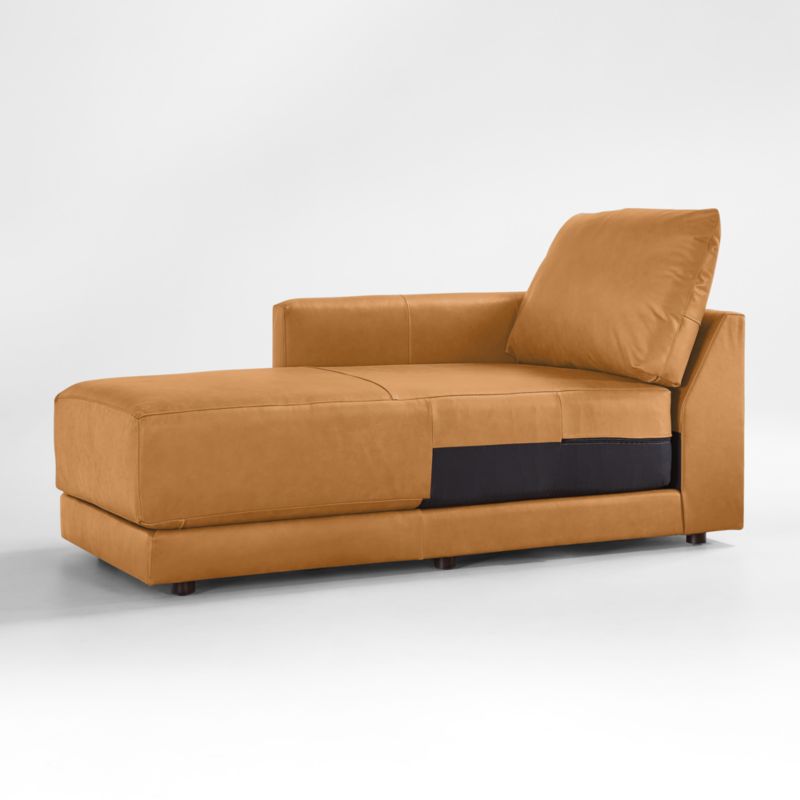 Gather Deep Leather Left-Arm Chaise Lounge Sectional Piece - image 8 of 6