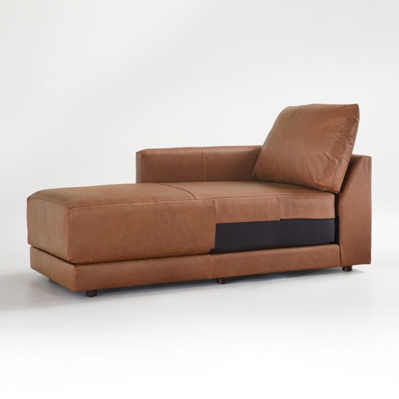 Gather Deep Leather Left-Arm Chaise - image 10 of 10