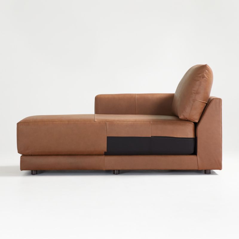 Gather Deep Leather Left-Arm Chaise - image 0 of 10