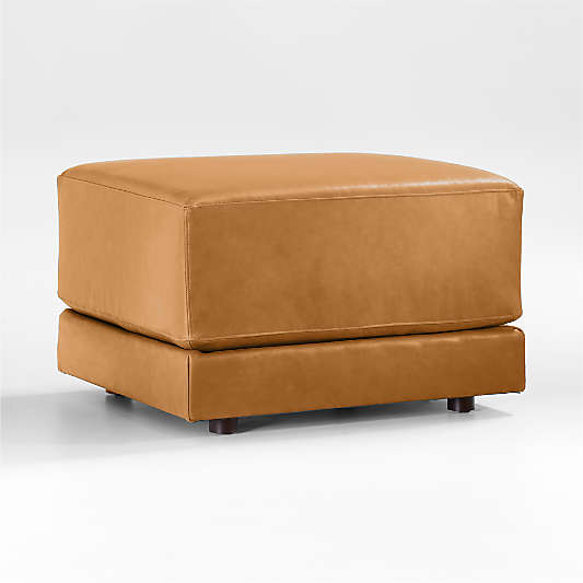 Gather Deep 30" Leather Ottoman