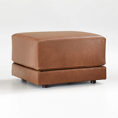Gather Deep 30" Leather Ottoman